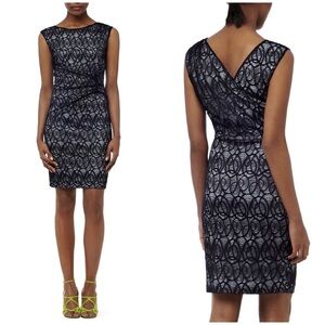 REISS Alma Sheath Dress Lace Navy Blue 4